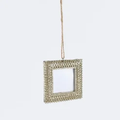 Rico Design kleiner Bilderrahmen zum Aufhängen Kunststoff gold 7x7cm