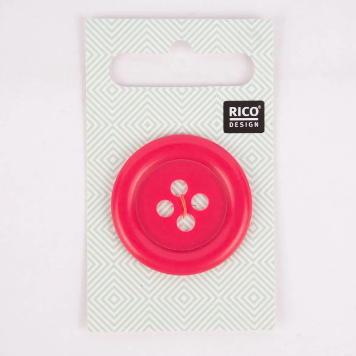 Rico Design Knopf 4-Loch einfarbig rot 3,4cm