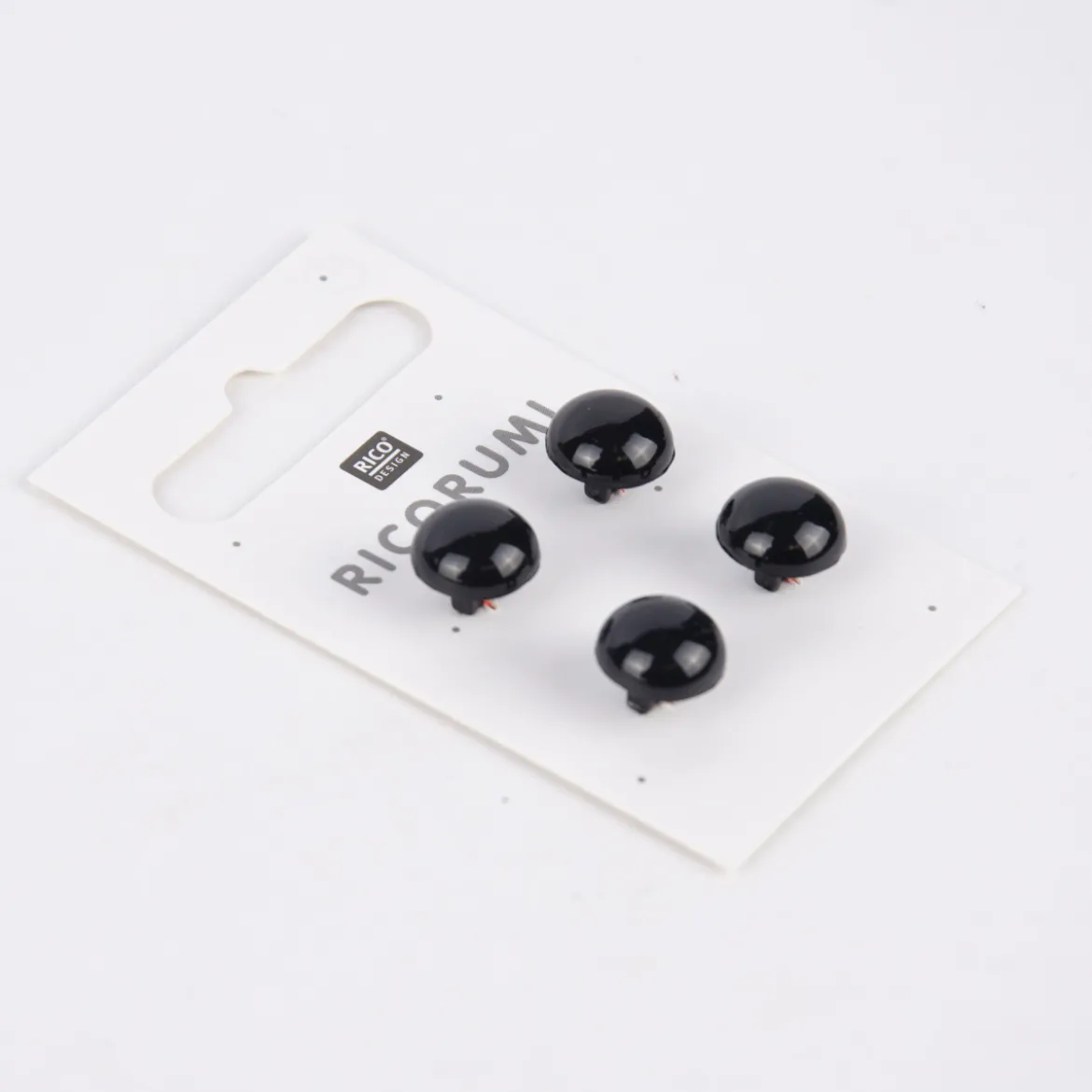 Rico Design Knöpfe mit Steg braun-schwarz 4 Stück 11mm