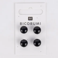 Rico Design Knöpfe mit Steg braun-schwarz 4 Stück 11mm