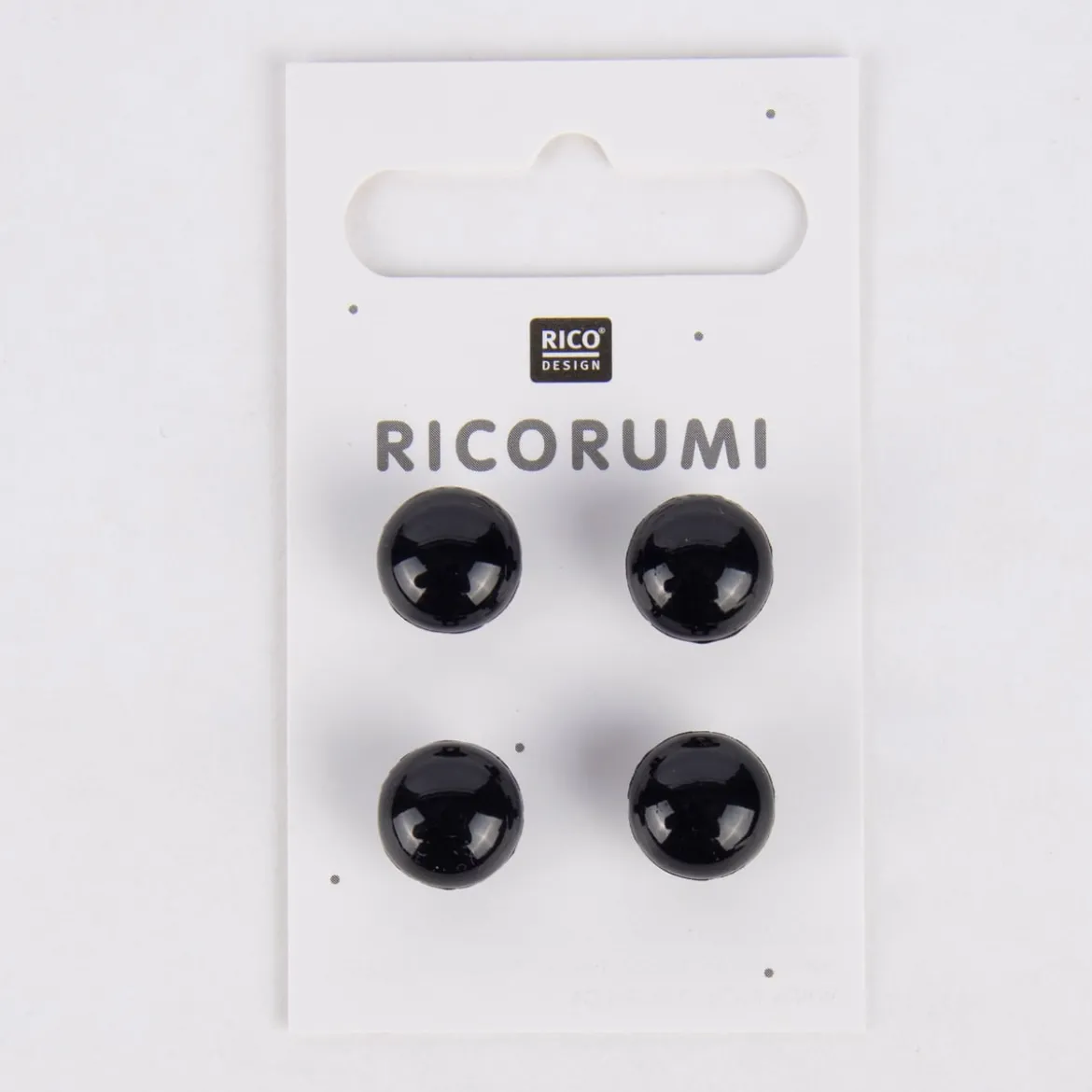 Rico Design Knöpfe mit Steg braun-schwarz 4 Stück 11mm