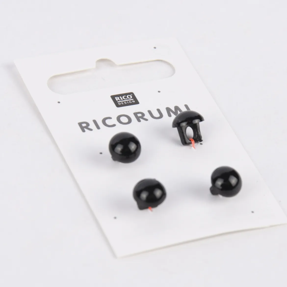 Rico Design Knöpfe mit Steg braun-schwarz 4 Stück 8,5mm