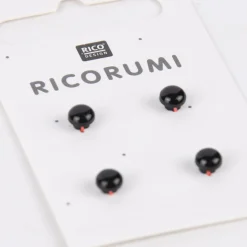Rico Design Knöpfe mit Steg braun-schwarz 4 Stück 5mm