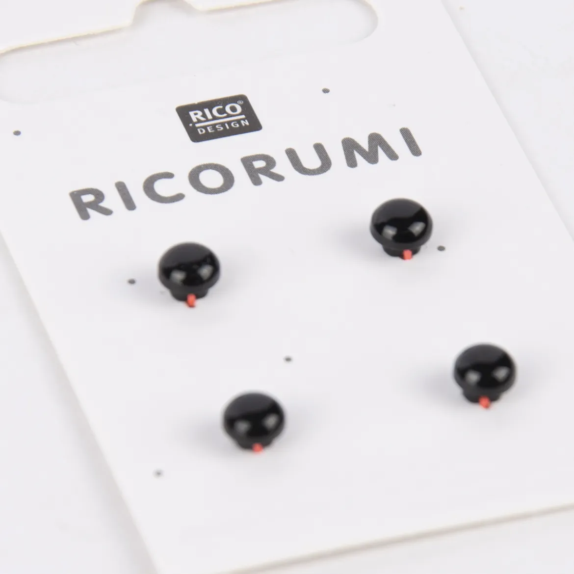 Rico Design Knöpfe mit Steg braun-schwarz 4 Stück 5mm