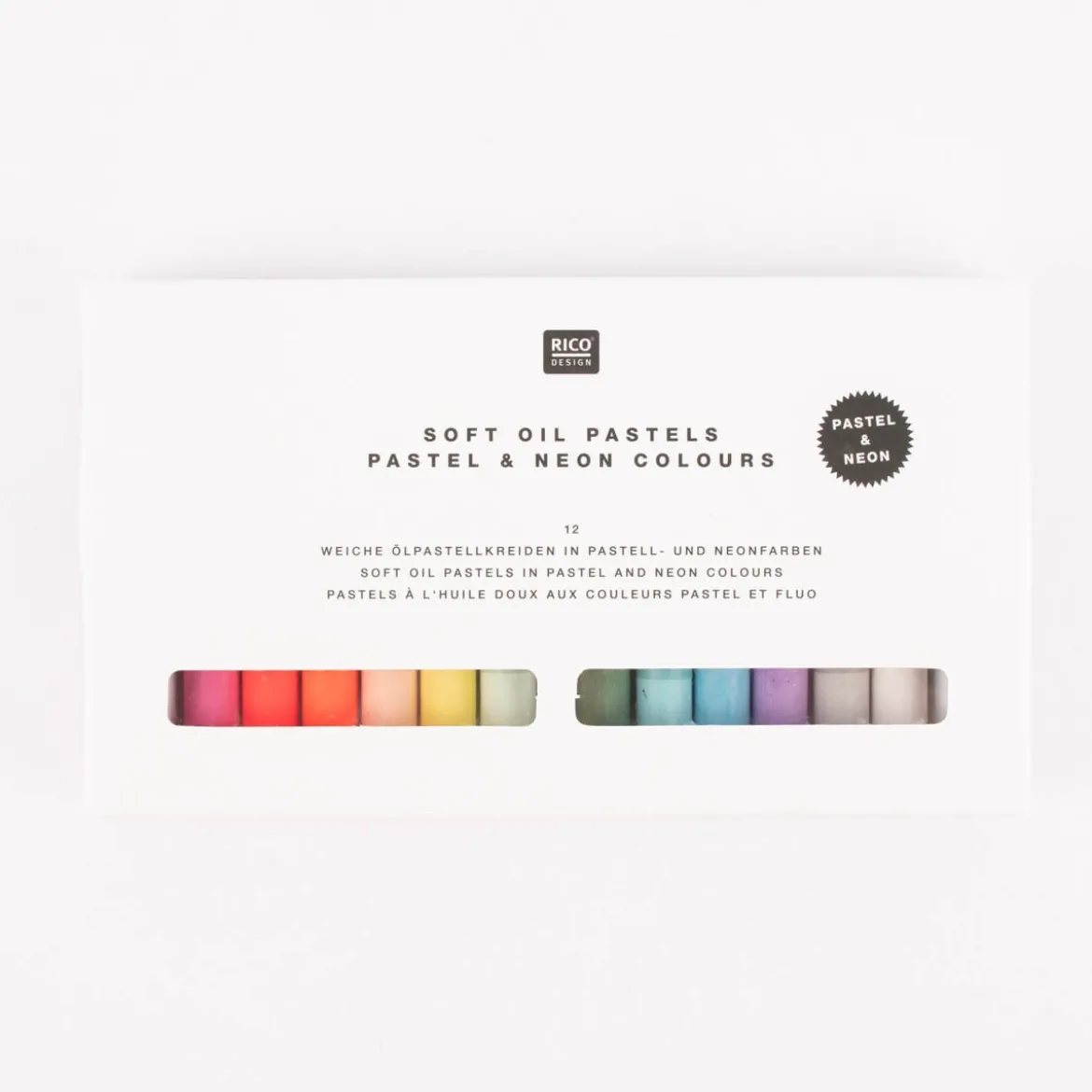 Rico Design Ölpastellkreide extra weich Pastell und Neon 12 Farben