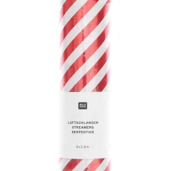 Rico Design Luftschlangen Streifen 9 Stück rot weiß 3,8m