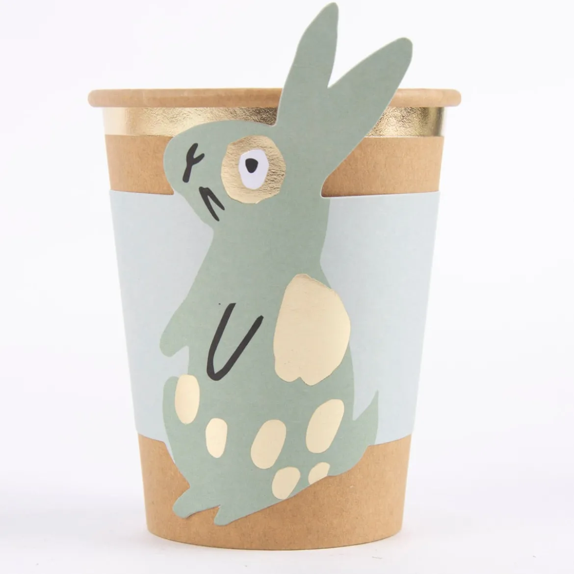 Rico Design Manschette für Becher Hase mint gold 6 Stück