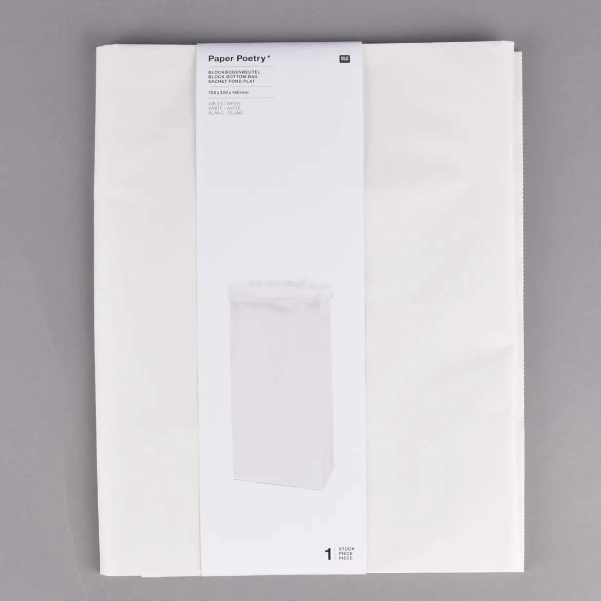 Rico Design Maxi Blockbodenbeutel XL Blanko 76x32x18cm verschiedene Farben