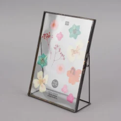Rico Design Metallrahmen mit doppelter Glasscheibe zum Aufstellen braun farblos 17,5x13x5cm