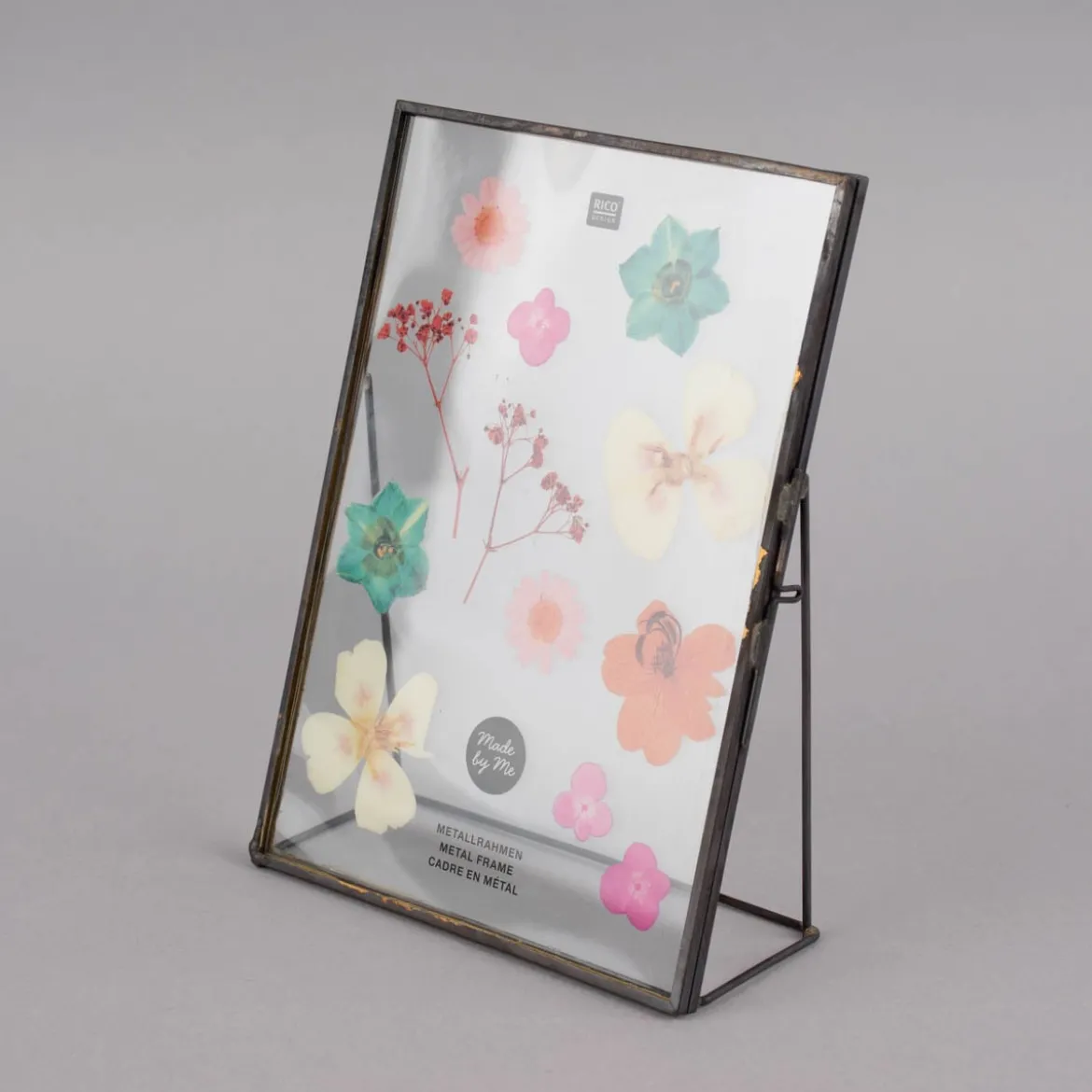 Rico Design Metallrahmen mit doppelter Glasscheibe zum Aufstellen braun farblos 17,5x13x5cm
