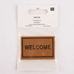 Rico Design Miniatur Fußmatte Welcome braun schwarz 4x6cm