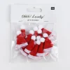 Rico Design Mini Weihnachtsmützen 12 Stück rot weiß 2x3,5cm