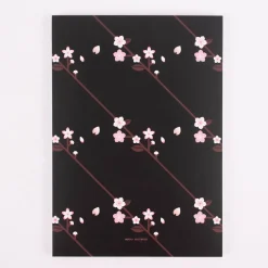 Rico Design Notizblock Kirschblüten schwarz A5 14,8x21cm
