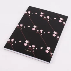 Rico Design Notizblock Kirschblüten schwarz A5 14,8x21cm