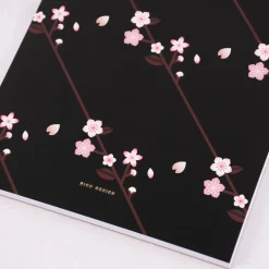 Rico Design Notizblock Kirschblüten schwarz A5 14,8x21cm
