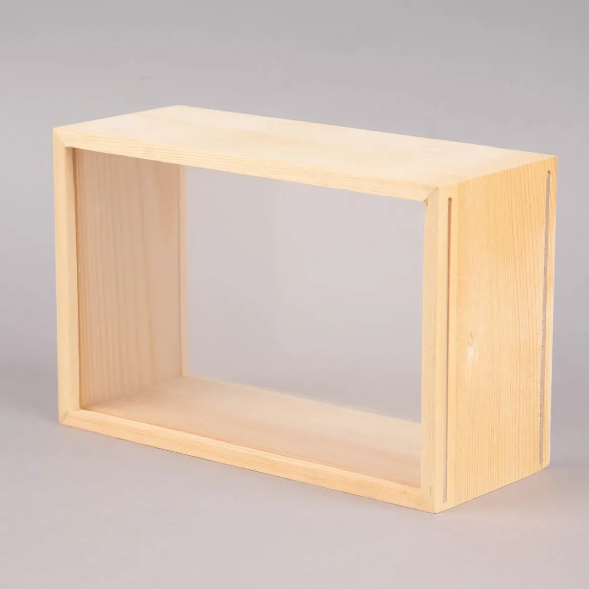 Rico Design Objektkasten mit 2 Acrylscheiben Holz natur 20x13x8cm