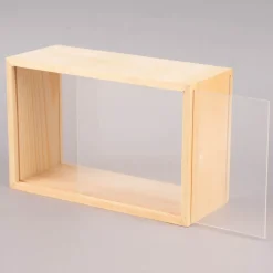 Rico Design Objektkasten mit 2 Acrylscheiben Holz natur 20x13x8cm