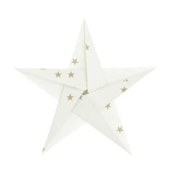 Rico Design Origami Papier Sterne 32 Blatt weiß goldfarbig 15x15cm