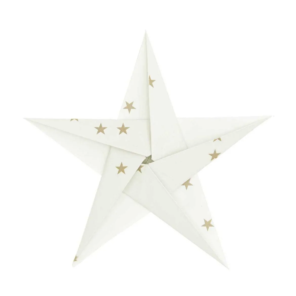 Rico Design Origami Papier Sterne 32 Blatt weiß goldfarbig 15x15cm