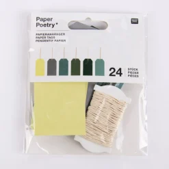 Rico Design Papieranhänger groß Grün 24 Stück 4,5x8cm