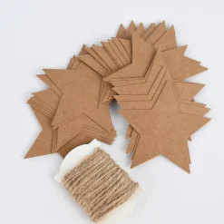 Rico Design Papieranhänger Sterne Kraftpapier 24 Stück 7x6,5cm