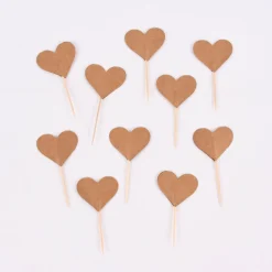 Rico Design Papierfähnchen Cupcake Stecker Herzen 10 Stück 8x4cm verschiedene Farben