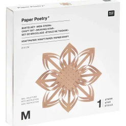 Rico Design Papierstreifen Bastelset Webstern mit 20 Streifen Kraftpapier braun