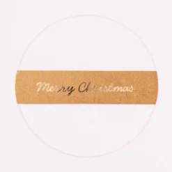 Rico Design Papierstreifen für Ring Weihnachten Kraftpapier braun goldfarbig 3 Stück 42x7cm