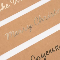 Rico Design Papierstreifen für Ring Weihnachten Kraftpapier braun goldfarbig 3 Stück 42x7cm