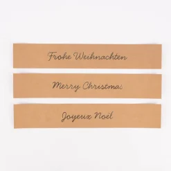 Rico Design Papierstreifen für Ring Weihnachten Kraftpapier braun goldfarbig 3 Stück 42x7cm