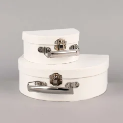 Rico Design Pappkoffer halbrund groß blanko weiß 19,5x14,5x7cm