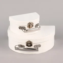 Rico Design Pappkoffer halbrund groß blanko weiß 19,5x14,5x7cm