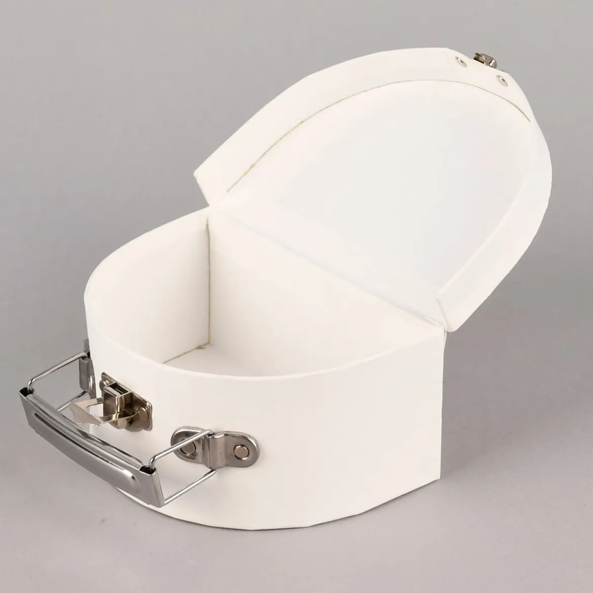 Rico Design Pappkoffer halbrund klein blanko weiß 12x9x6cm