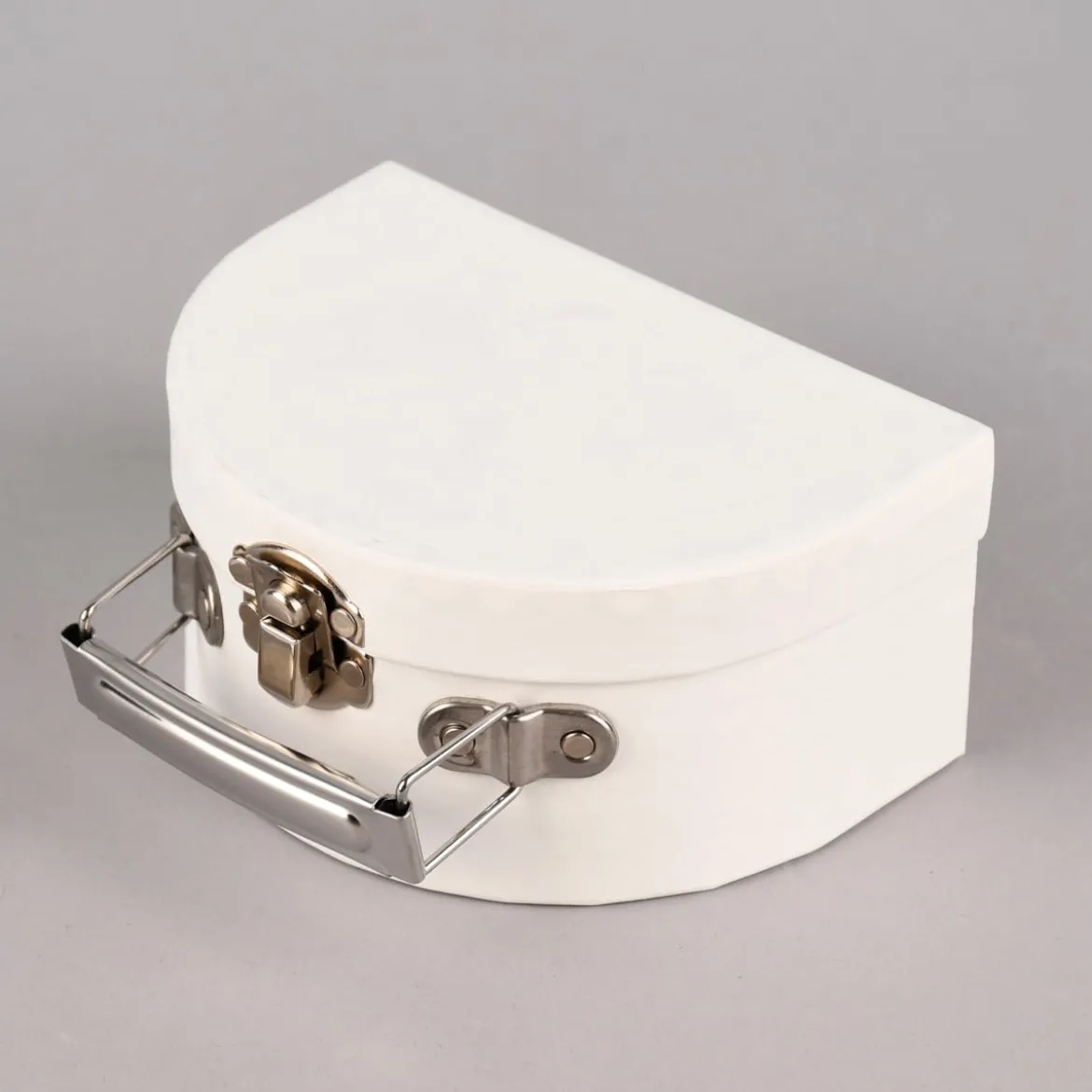 Rico Design Pappkoffer halbrund klein blanko weiß 12x9x6cm
