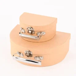 Rico Design Pappkoffer halbrund groß blanko natur 19,5x14,5x7cm