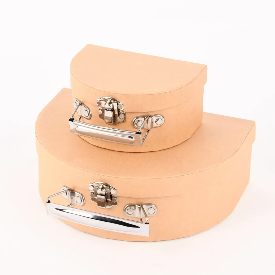 Rico Design Pappkoffer halbrund groß blanko natur 19,5x14,5x7cm