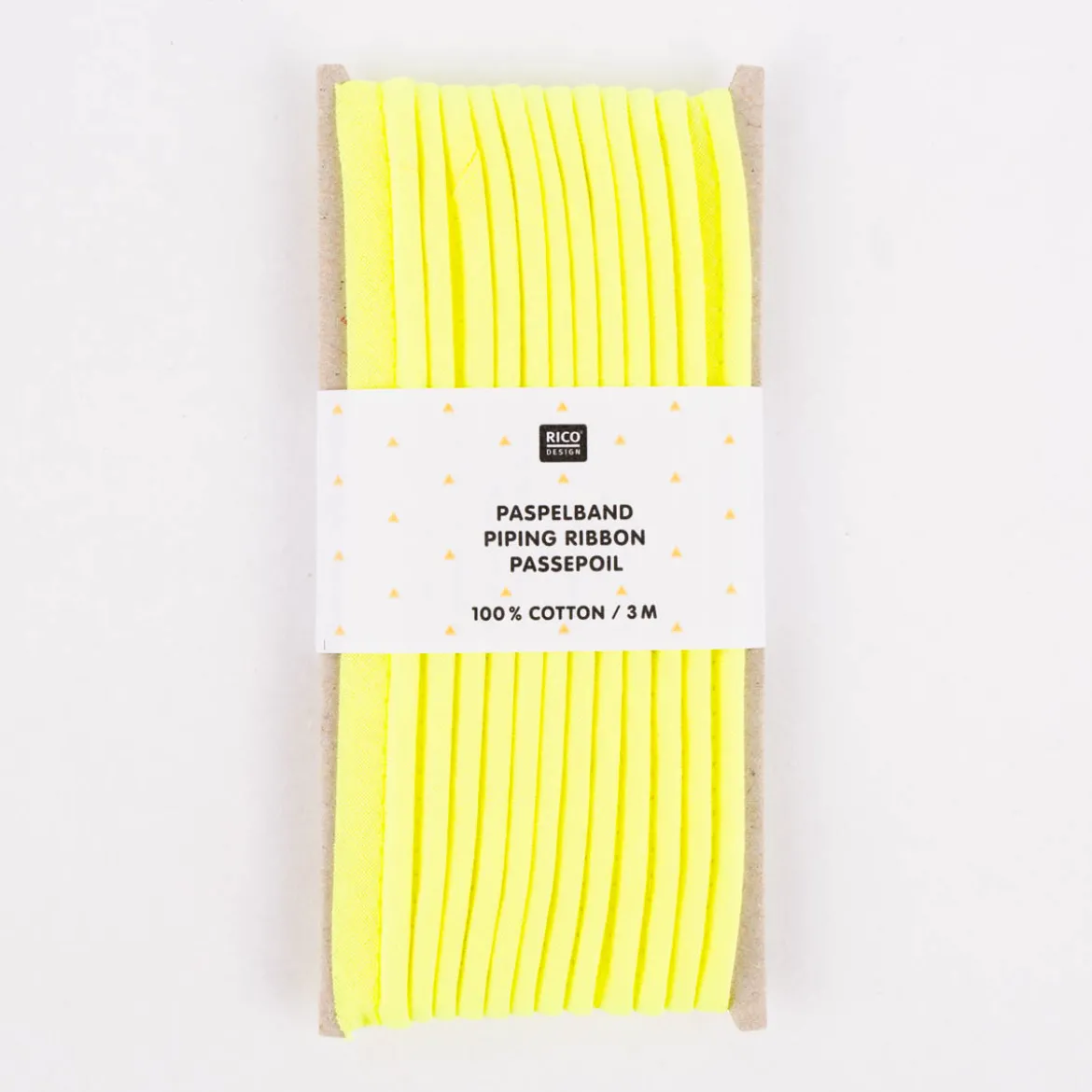Rico Design Paspelband Baumwolle einfarbig neon gelb 3 Meter