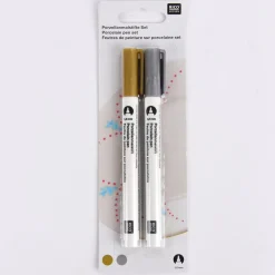 Rico Design Porzellanmalstifte 2 Stück gold silber 1-2mm