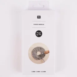 Rico Design Punch Needle mit Holzgriff und auswechselbaren Nadeln in verschiedenen Stärken 6teilig