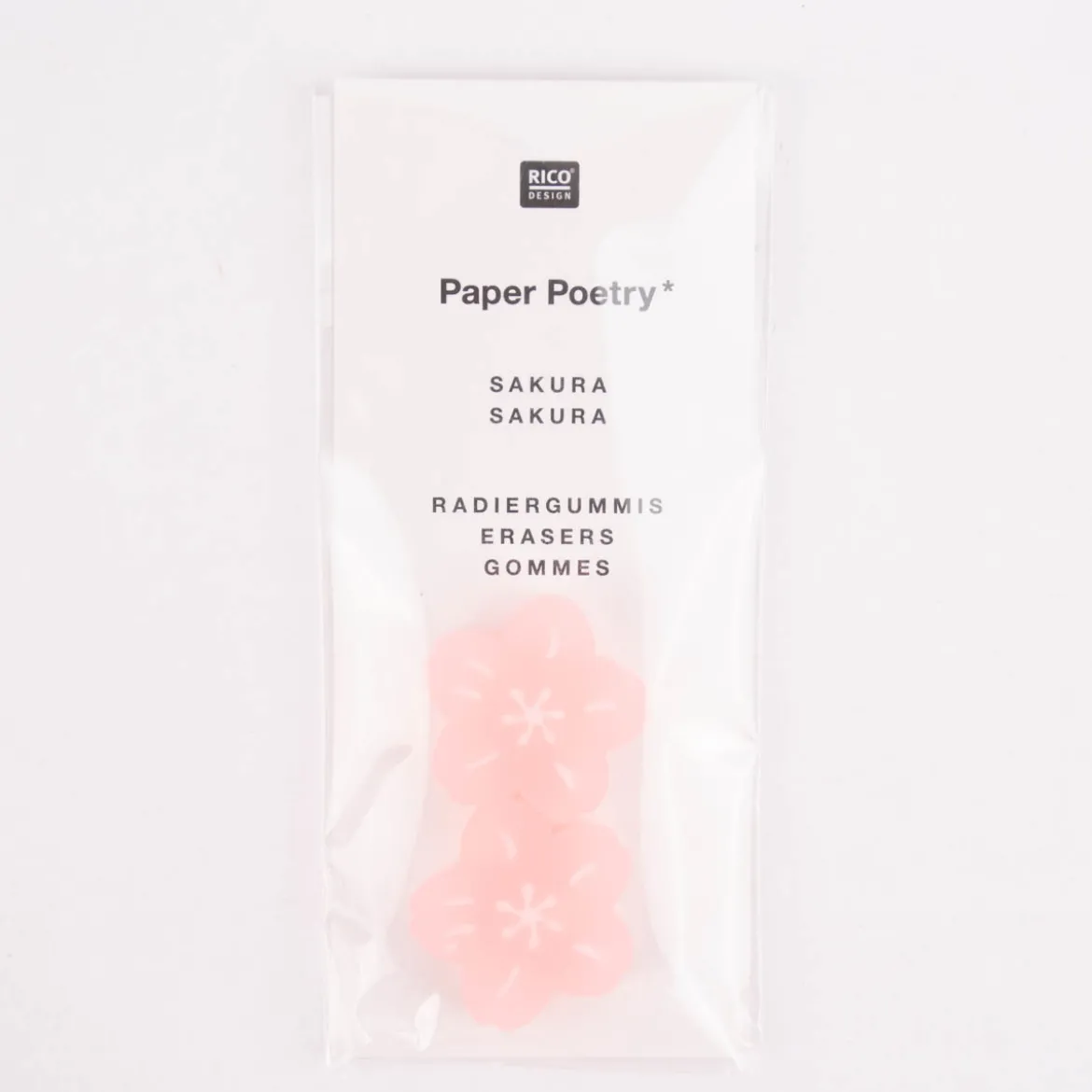 Rico Design Radiergummi Kirschblüten 2 Stück rosa 2,5x0,7cm