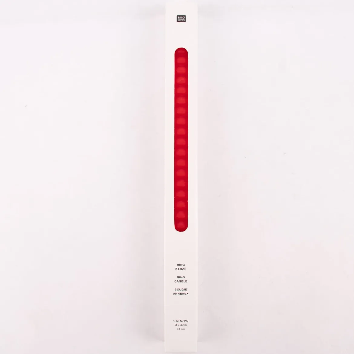Rico Design Ringkerze Stabkerze lang einfarbig verschiedene Farben 28x2,4cm