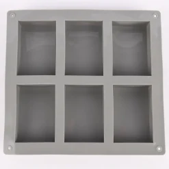 Rico Design Seifengießform rechteckig für 6 Stück 5,5x8x2,5cm