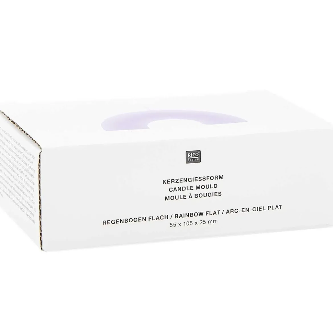 Rico Design Silikonform Kerzengießform Regenbogen flach 11,8x6,9x3cm