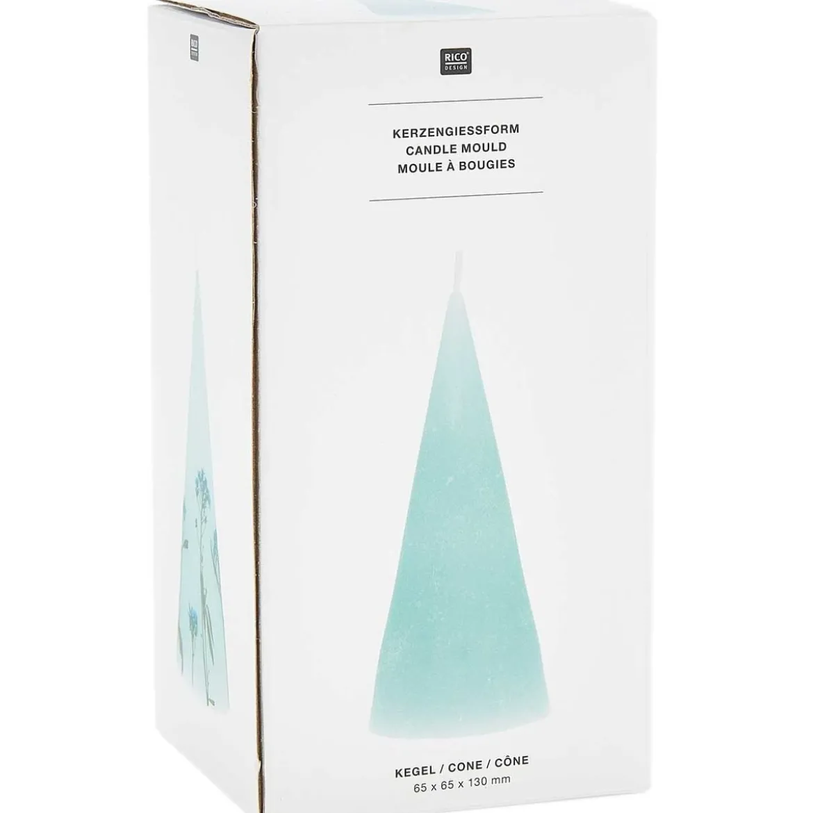 Rico Design Silikonform Kerzengießform Kegel 7,5x7,5x15cm