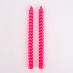 Rico Design Spiralkerze Stabkerze schmal einfarbig 2 Stück 18,5x1,4cm verschiedene Farben