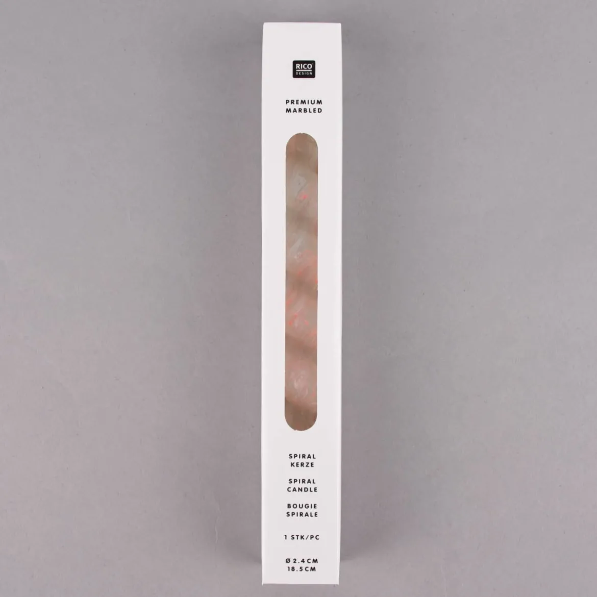 Rico Design Spiralkerze Stabkerze marmoriert verschiedene Farben 18,5x2,4cm