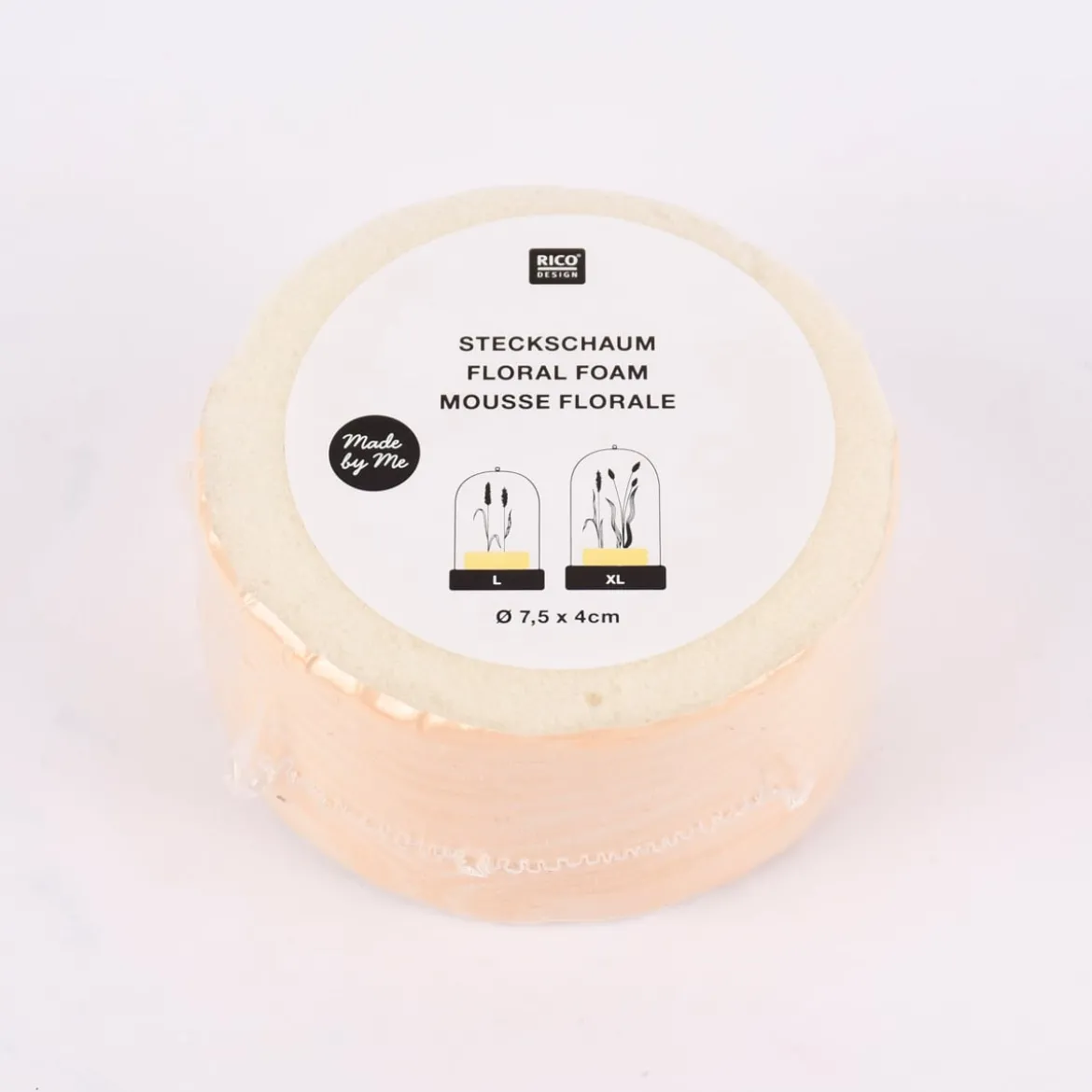 Rico Design Steckschaum für Trockenblumen creme 7x7,5x4cm