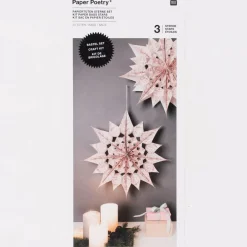 Rico Design Sterne Papiertüten Set rosa goldfarbig 24 Tüten