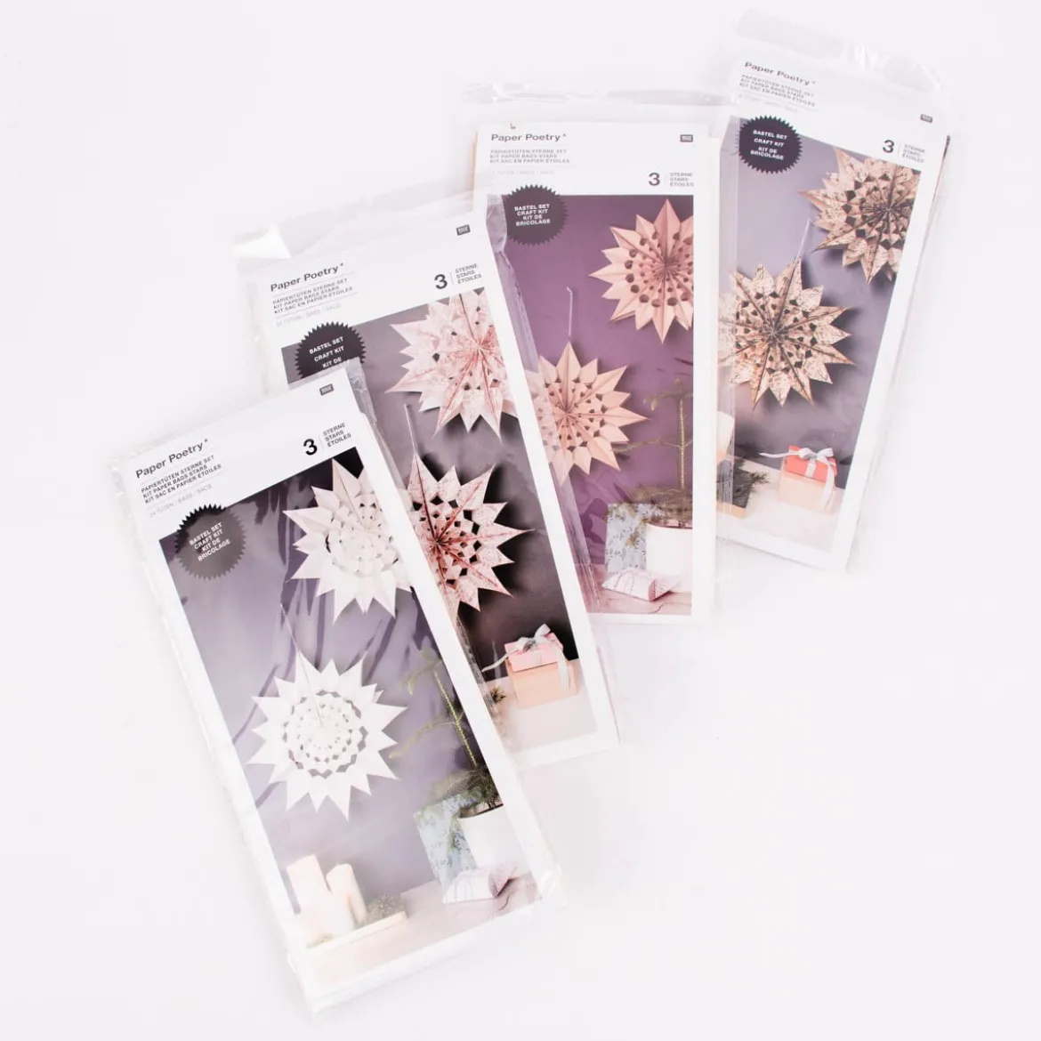 Rico Design Sterne Papiertüten Set einfarbig hellbraun 24 Tüten
