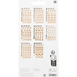 Rico Design Stickerblock Alphabet schwarz goldfarbig 16 Blatt